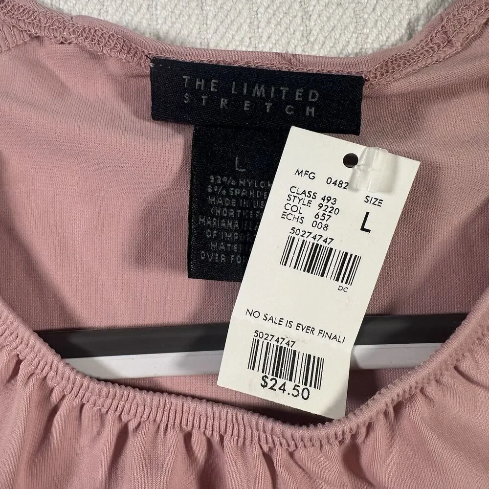 The Limited Stretch Women’s Large Pink Sleeveless Knit Blouse Top NWT